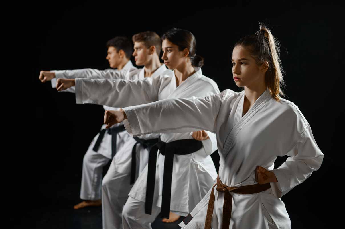 A young karate student